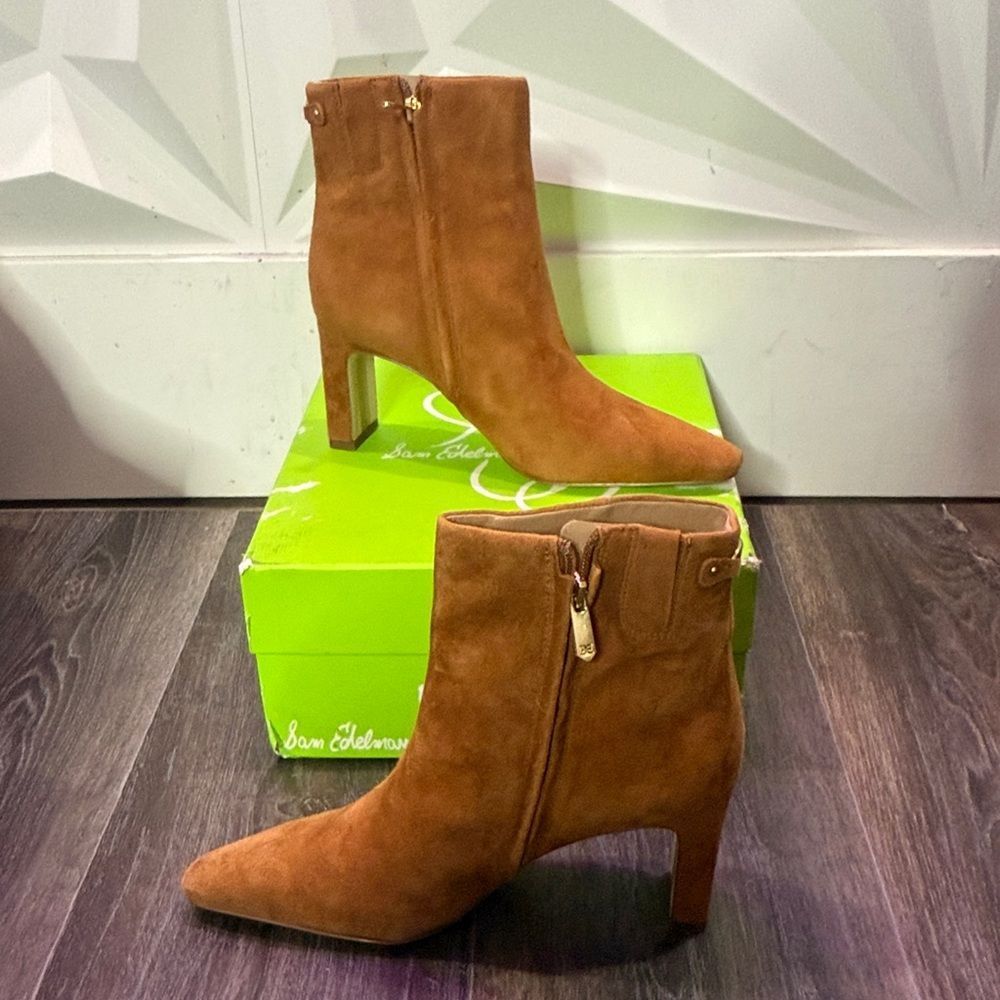 Sam Edelman Saige brown Suede Ankle Boots Sz 8.5